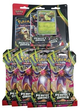 Perfect Order 3 Pack Blister Pokemon & 4  Packs Brand New Factory Sealed English